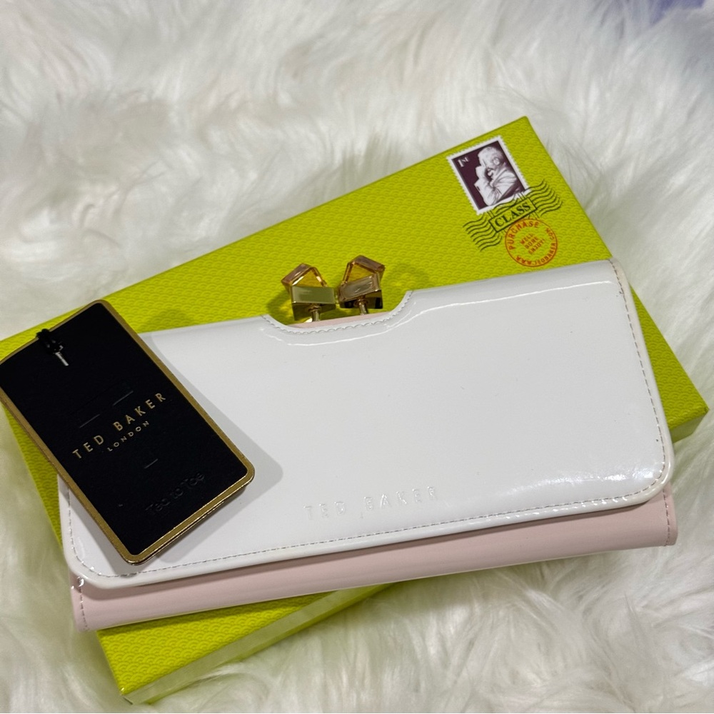Ted Baker Cream Light Pink Patent Leather Wallet